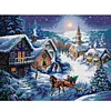 >SALE<Full Embroidery Cotton Thread 14CT Printed Snowy Dusk Cross Stitch 53x41cm