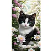 Diamond Painting - Full Round Drill - Cat and Flowers(Canvas|40*70cm)