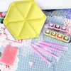 DIY sechseckiges Diamond Painting Tablett Kit mit großer Kapazität und Löffelpinsel (gelb)