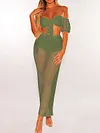 See-Through Strapless Two-Piece Suits
