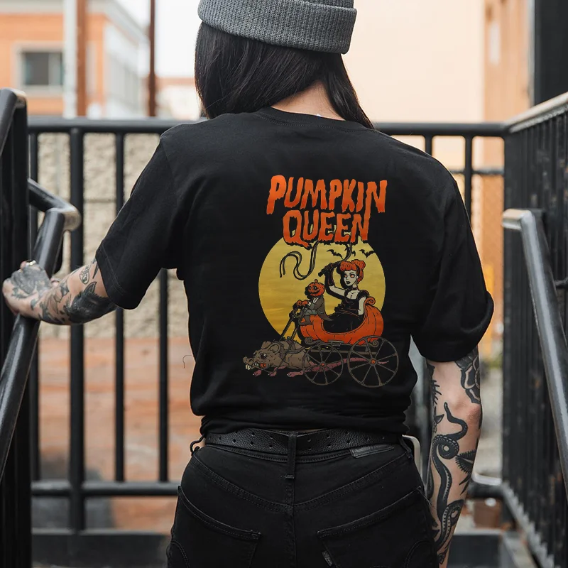 Pumpkin Queen Print T-shirt -  