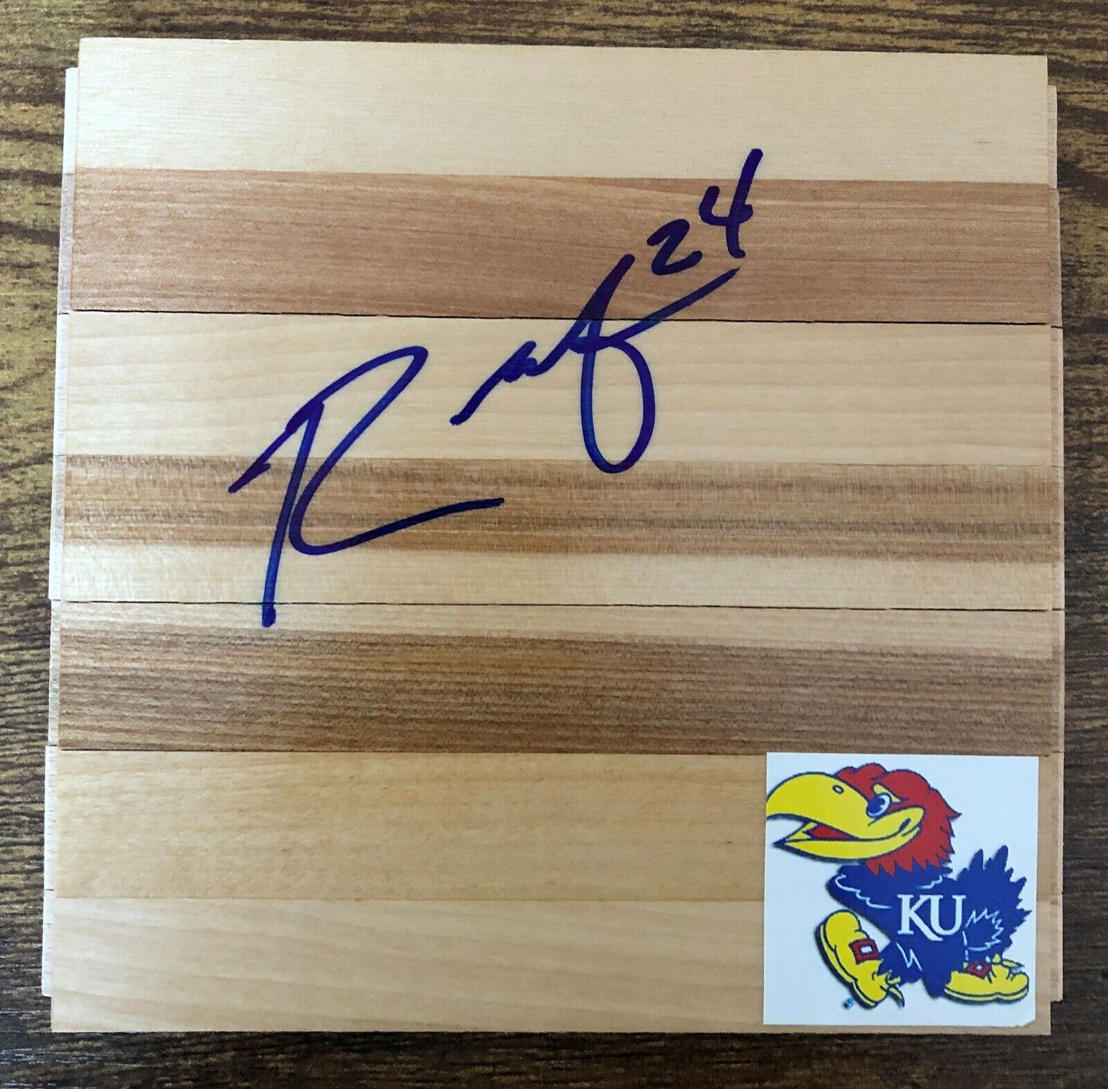 TRAVIS RELEFORD SIGNED KANSAS JAYHAWKS FLOORBOARD AEK Larnaca CYPRUS EXACT PROOF