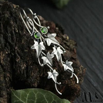 MidiSono - Ivy Leaf Alloy Dangle Earrings