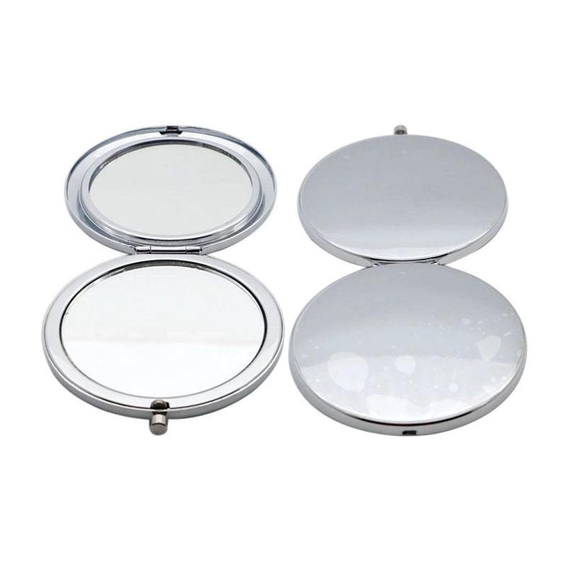 Retro Crystal Stick-on Round Double-sided Portable Mini Mirror
