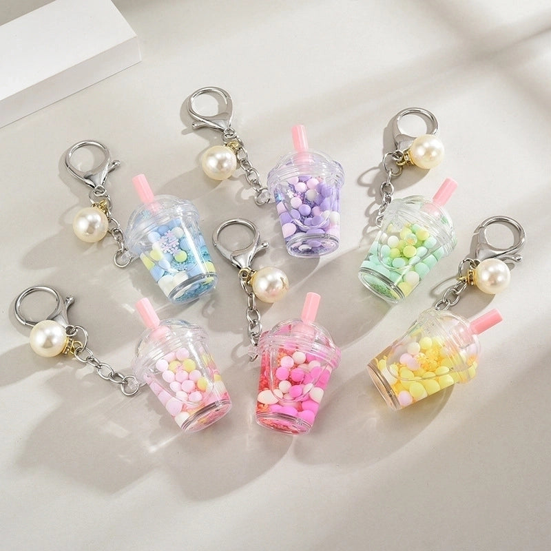 Cartoon Style Cute Cup Arylic Women’s Bag Pendant Keychain
