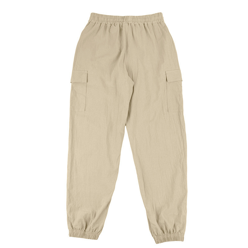 2026 American Style Linen Long Pants Men’s Summer Casual Loose Multi-Pocket Trousers