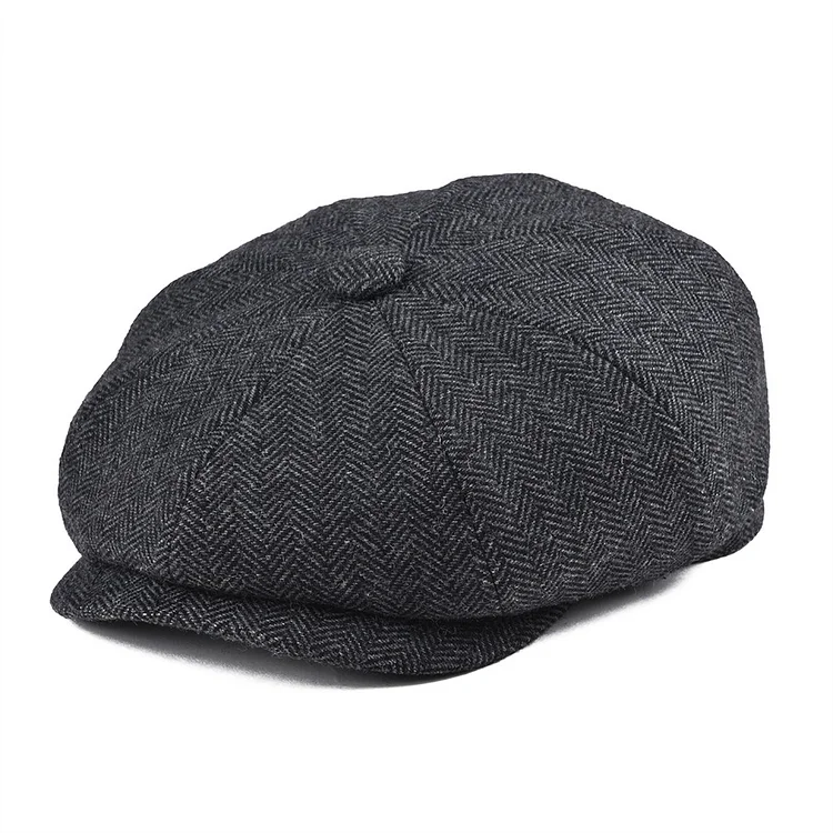 Classic Berets Wool Herringbone Tweed Newsboy Men Caps at Hiphopee