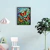 Peinture Sur Verre Papillon Compl&egrave;te Rond Diamant Peinture 30X40CM