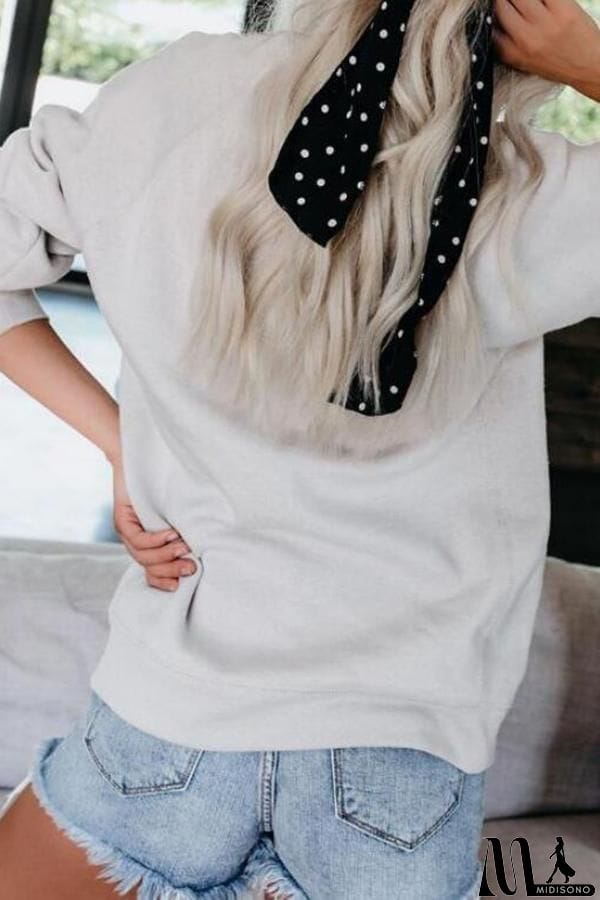 MidiSono - Elk Print Round Collar Sweatshirt