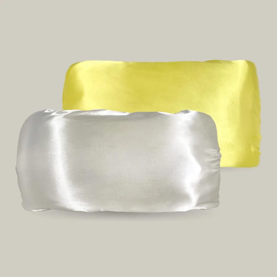 Reversible Bilayer Satin Pillow Bonnet-Golden(Silver)