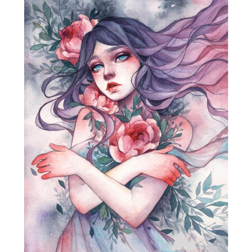 

Flower Girl - 11CT Stamped Cross Stitch - 40*50CM, 501 Original