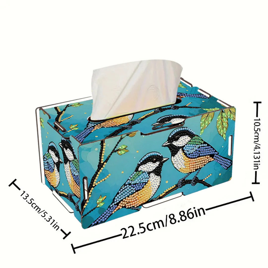 Wooden Diamond Painting Tissue Box for Home and Office Decoration(CZH002)