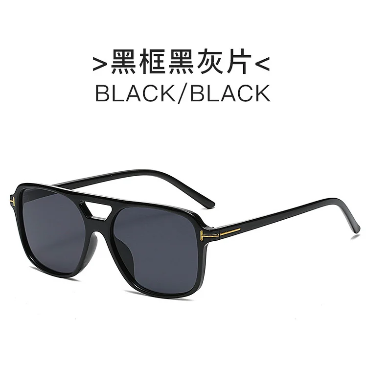 New Double Beam  Fashion Sunglasses  Fashion Sunglasses Retro T Shape Men's and Women's Fashion Square Sunglasses