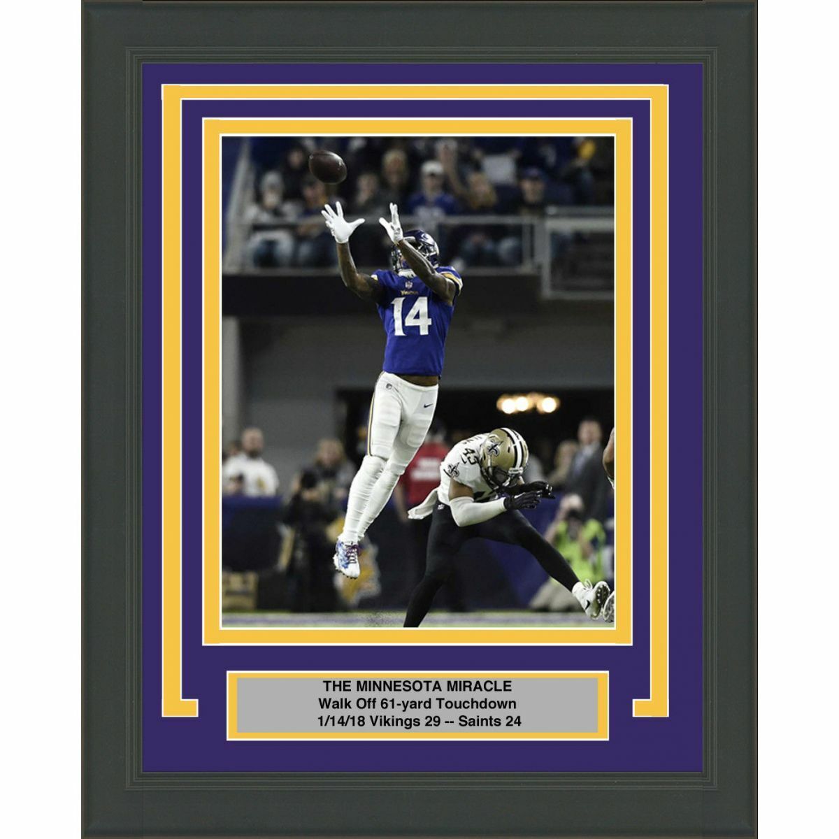 Framed STEFON DIGGS Minnesota Vikings Miracle 8x10 Photo Poster painting Professionally Matted 2