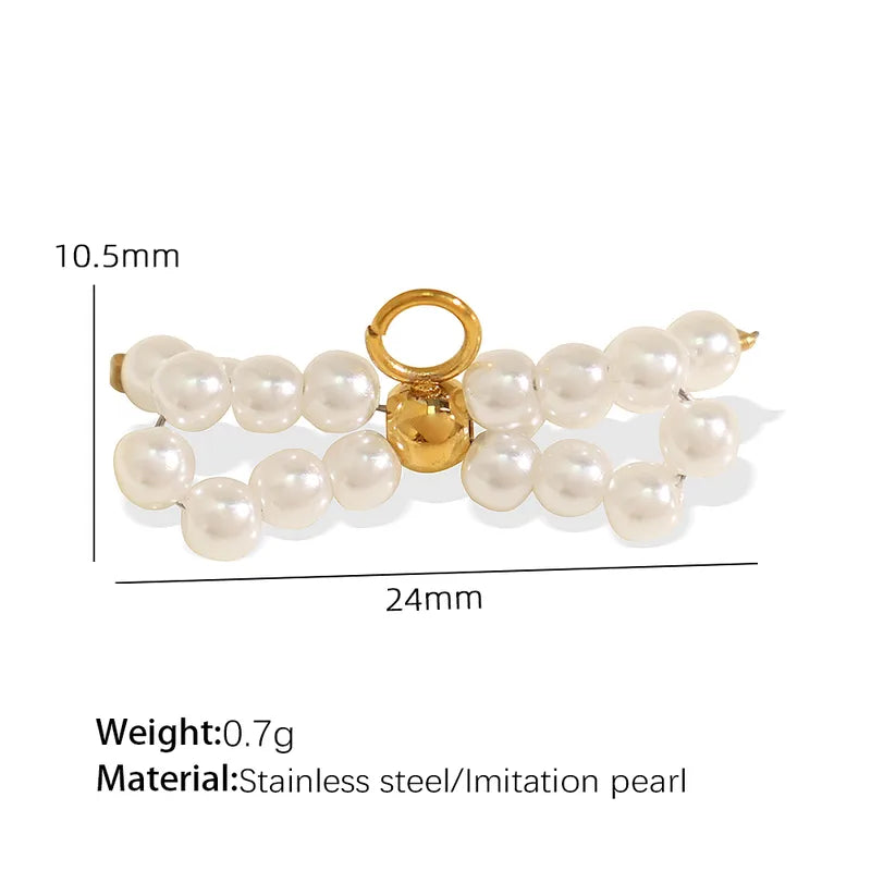 1 Piece 14.2*9.3mm 304 Stainless Steel Artificial Rhinestones 18K Gold Plated Moon Heart Shape Horseshoe Pendant Jewelry Accessories