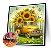 Diamond Painting-DIY Full Round Drill Sunflower Car