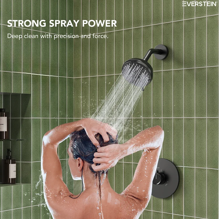 EVERSTEIN 2 in 1 shower faucets with bathroom widespread sink faucets combination ES-1102-1008-BK