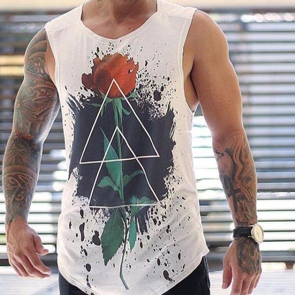 Men's rose print vest