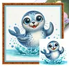 Animal Full 18CT 2 Strands DIY Stamped Embroidery Needlepoint Starter Kits 7.87x7.87inch Cross Stitch Art and Crafts Kits for Beginners Adults Home Decor