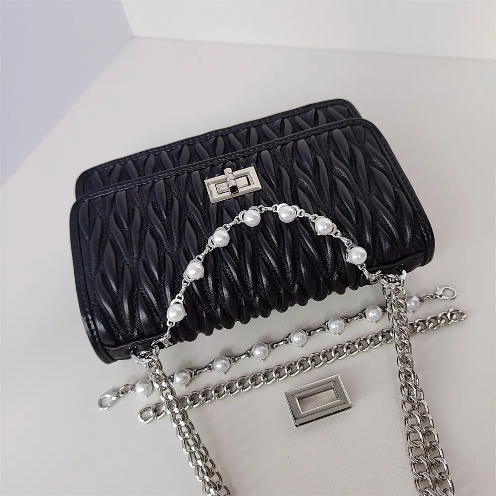 Small square bag chain bag versatile shoulder bag fashionable crossbody bag-vocosishoes