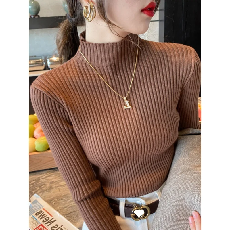 Uveng Uveng Collar Sweater Bottoming Women's Autumn And Winter 2024 New Clothes Fashion Knitted Shirt