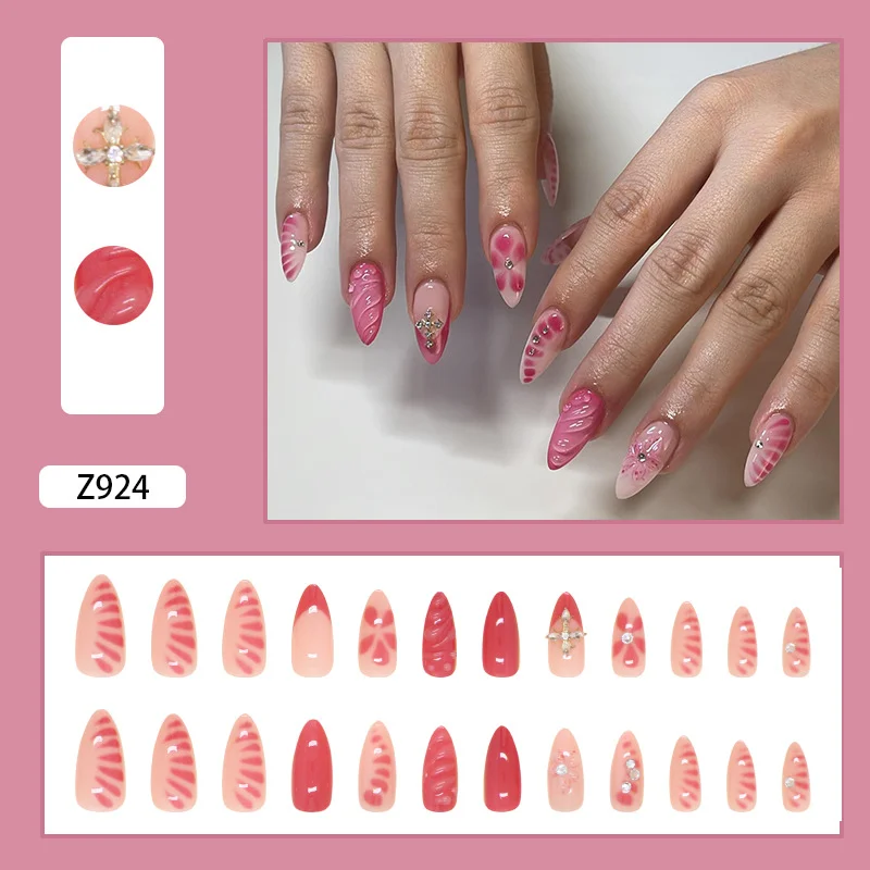 Churchf Churchf Nail Patch Can Be Removed, Nail False Nail Stereo Wear Nail Irregular Symmetrical Beauty Nail Piece Diamond Model
