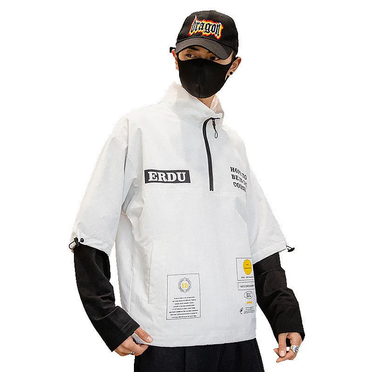 Men's Spring plus Size Loose Sports Top Long Sleeve Men's and Women's Retro Casual Jacket Men Jacket