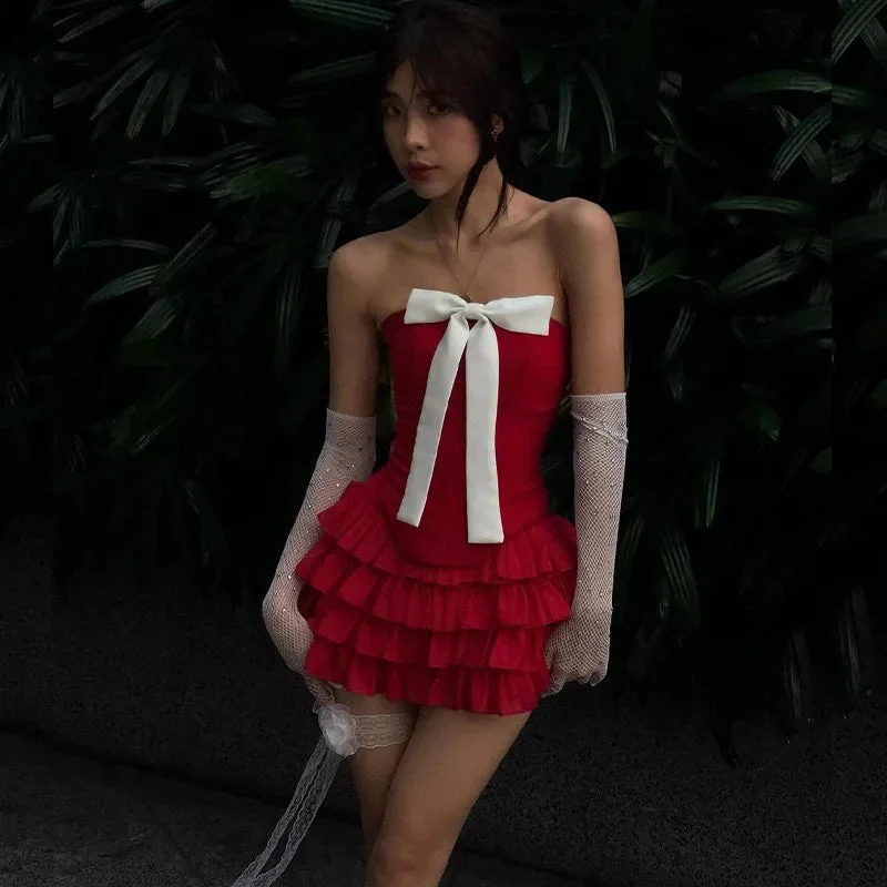 Brownm Corset Top & Mini Skirt Two Piece Set