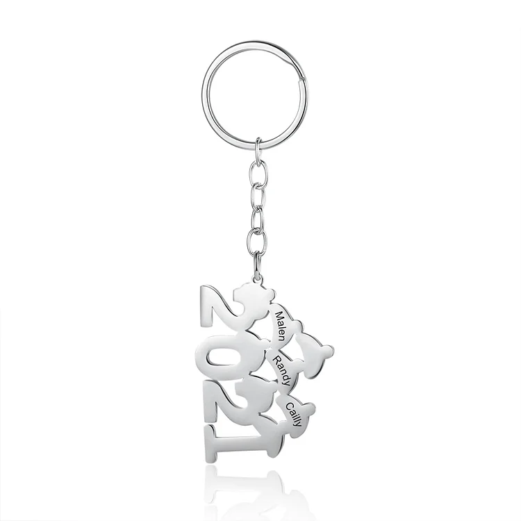 Personalized Keychain with 3 Name