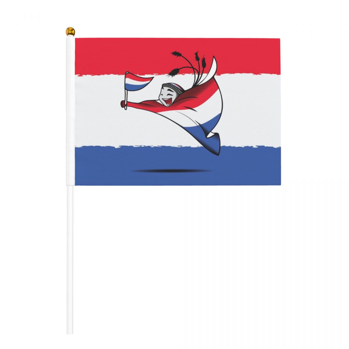 Netherlands World Cup 2022 Mascot Hand Held Small Miniature Flags on Stick
