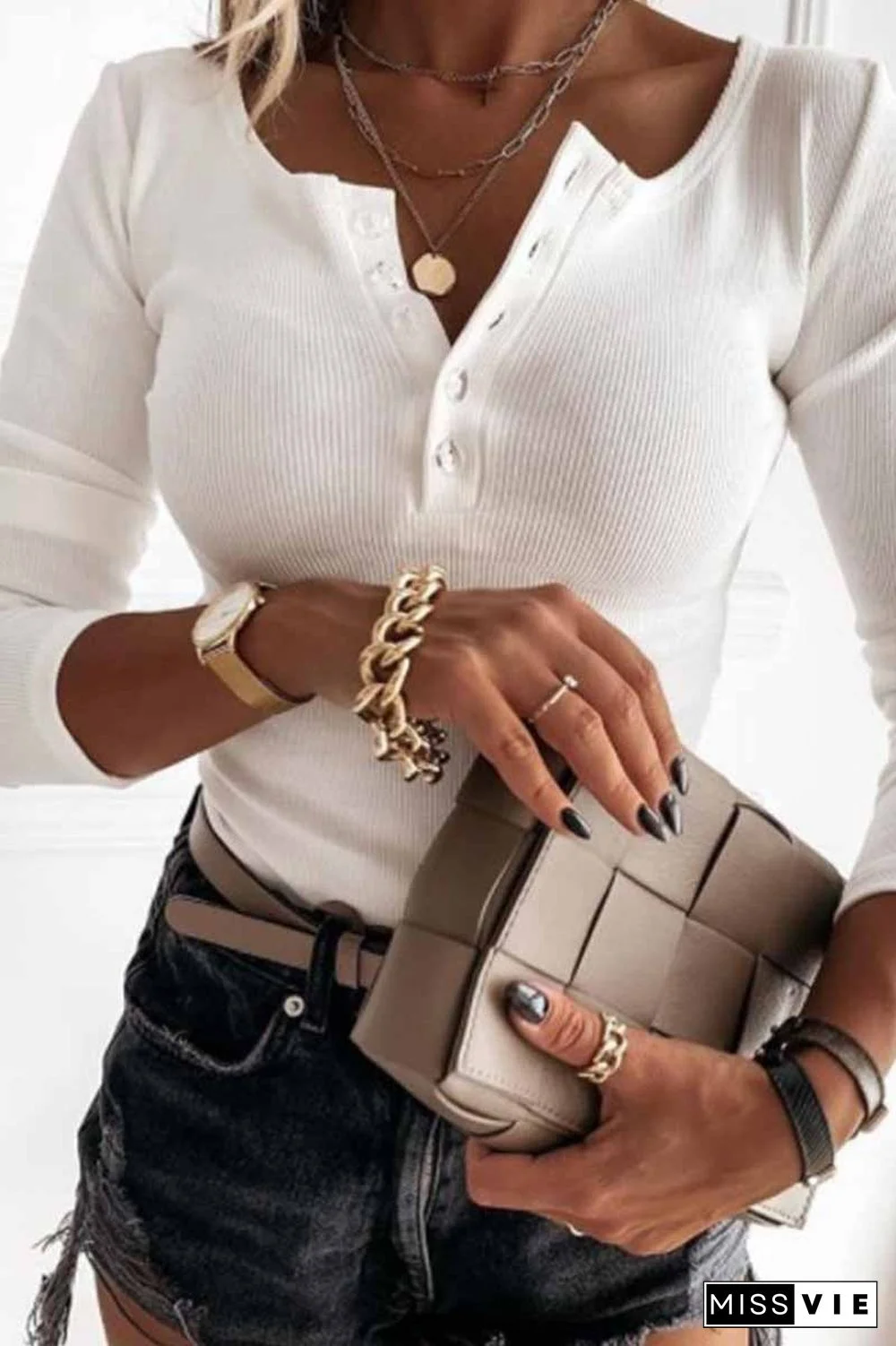 Solid Color V-Neck Long-Sleeved Sweater(3 Colors)