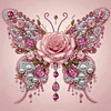 Rosenschmetterlings-Diamant-Kunstperlen-Malset mit Rahmen 9,84x9,84 Zoll f&uuml;r Erwachsene
