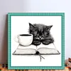 Coffee Book Black Cat-11CT Stamped Cross Stitch 40*40cm/15.75*15.75in