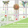 3PCS-2 5D DIY Diamond Painting Wind Chimes Suncatcher Kit Double Sided Diamond Art Kits Suncatcher with Crystal Pendant for Home Wall Window Decor Adults DIY Art Craft