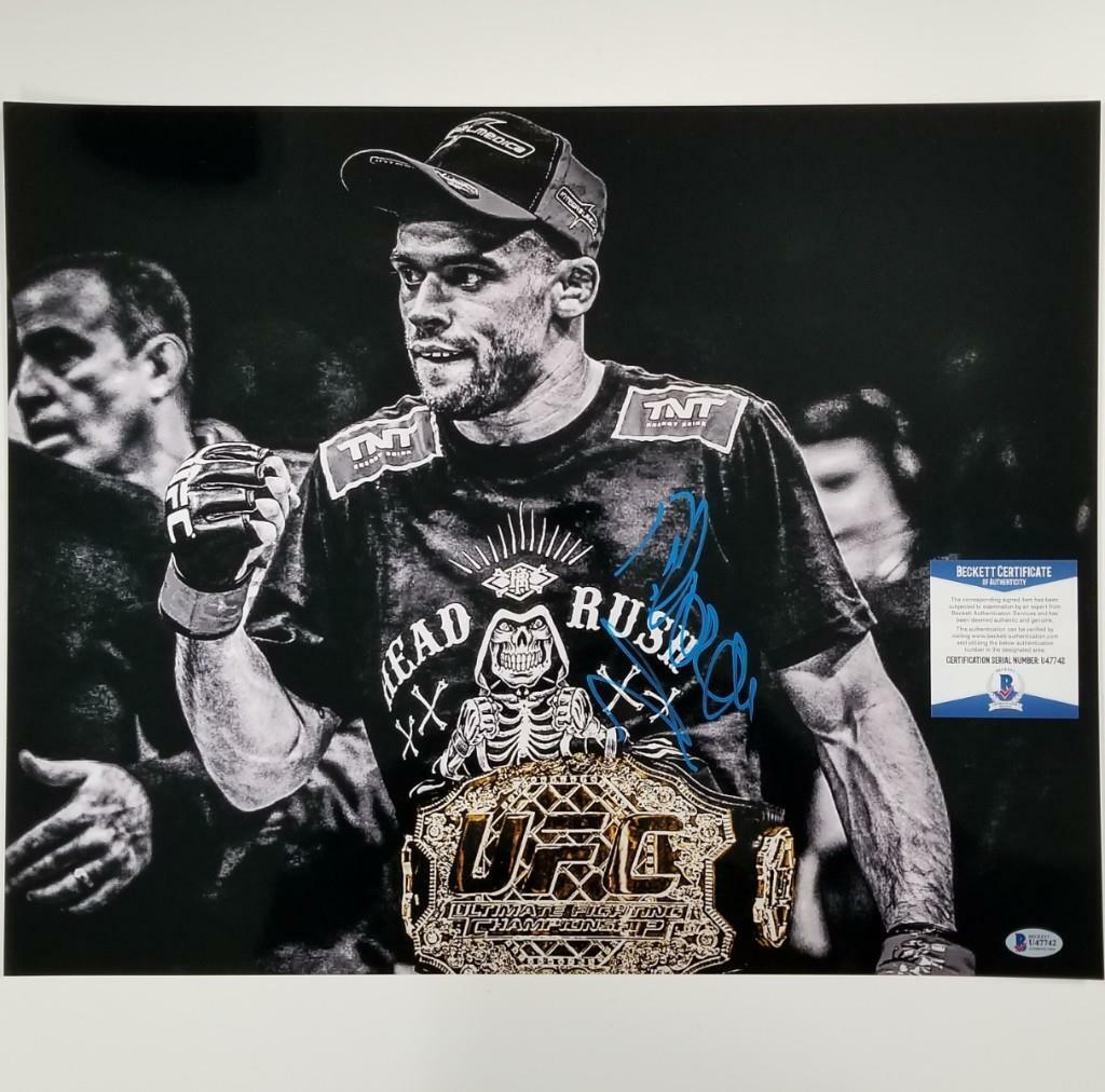 Renan Barao autograph signed UFC MMA chrome metallic 16x20 Photo Poster painting BAS COA Beckett