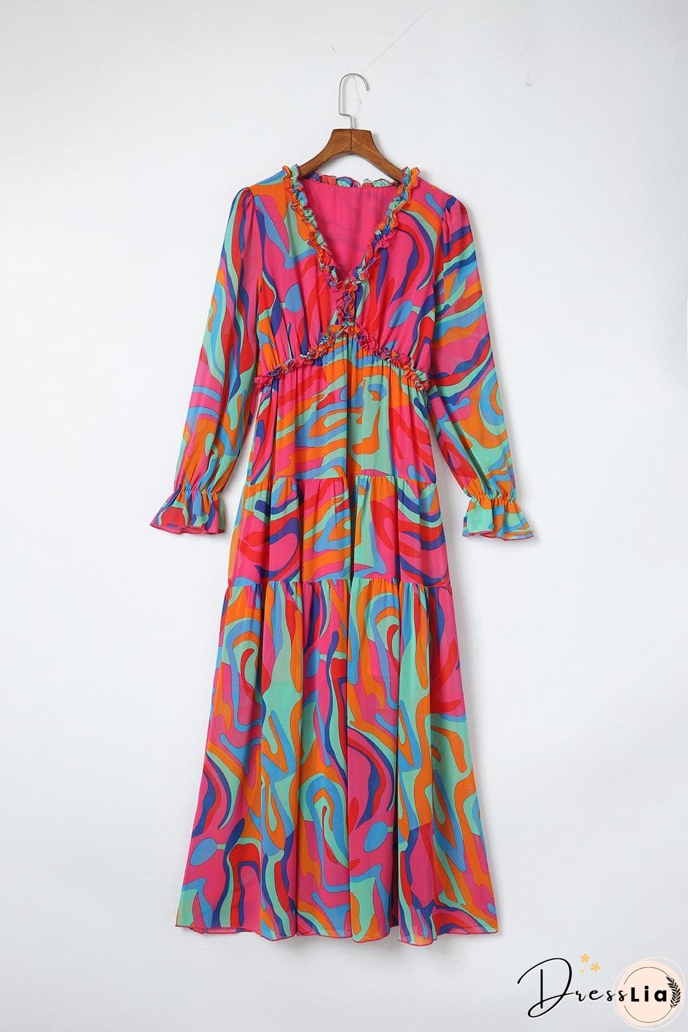 Casual Long-sleeved Dress With Big Swing