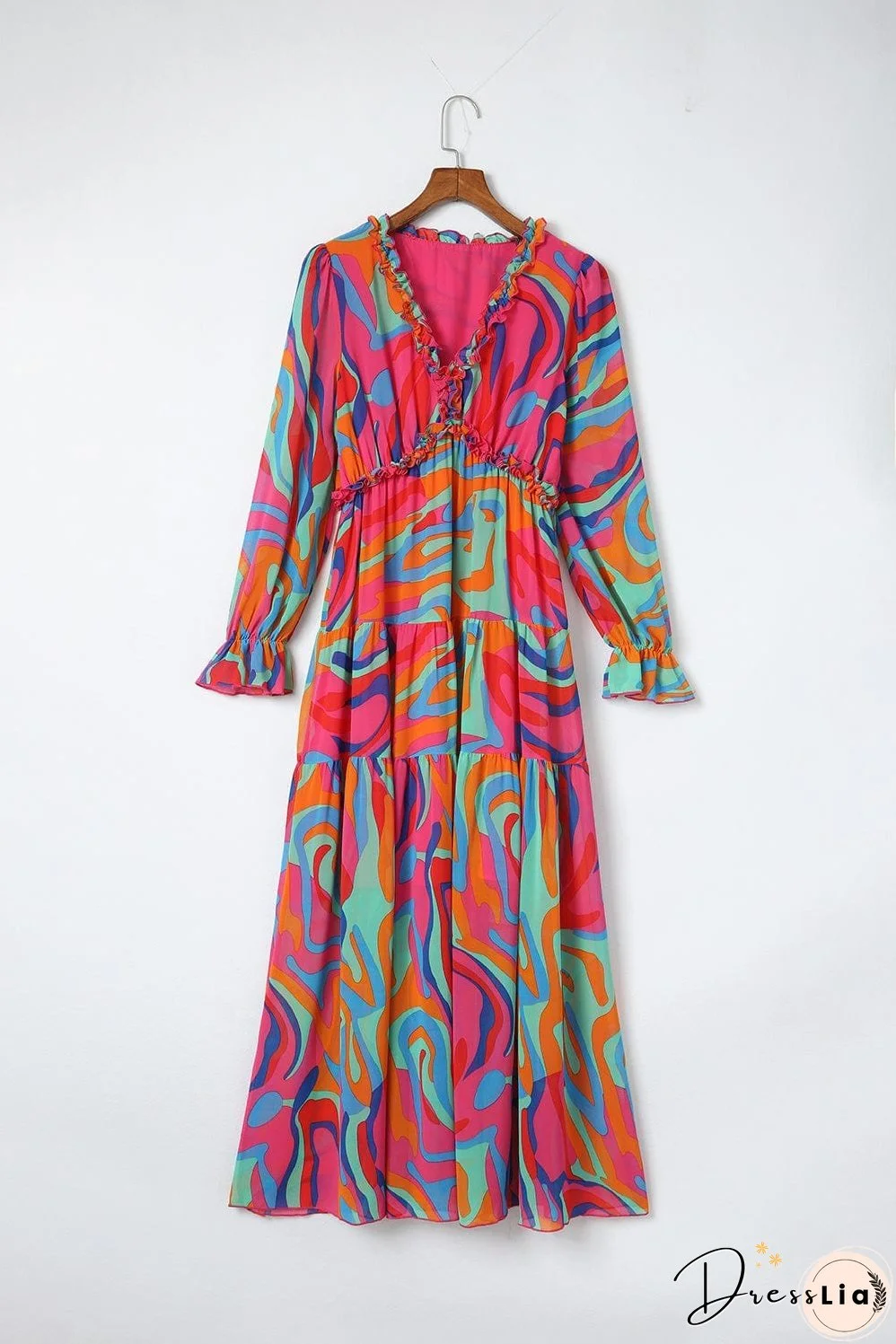 Casual Long-sleeved Dress With Big Swing