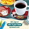 8PCS Diamond Painting Art Coaster Kit Full Drill Coaster(Wooden Christmas Gnome)