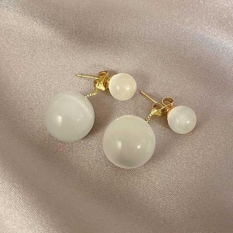 2 Pieces Retro Square Flower Twist Inlay Copper Artificial Pearls Opal Zircon Copper Earrings