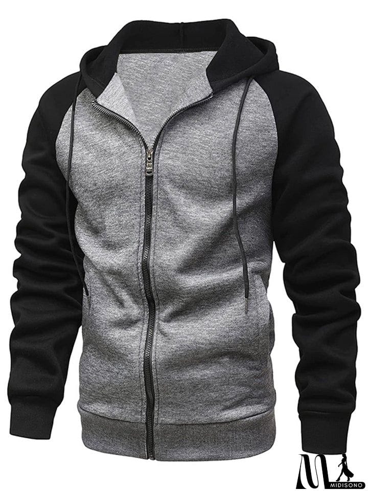 MidiSono - Contrast Color Sports Casual Fitness Workout Tops For Men