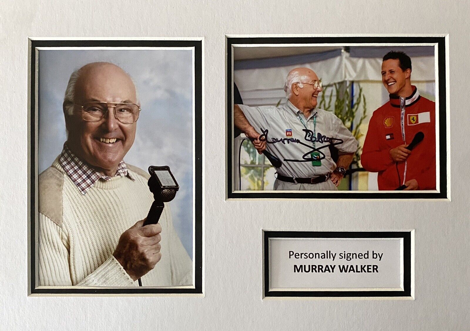 Murray Walker Genuine Hand Signed Photo Poster painting In A4 Display, F1, 4