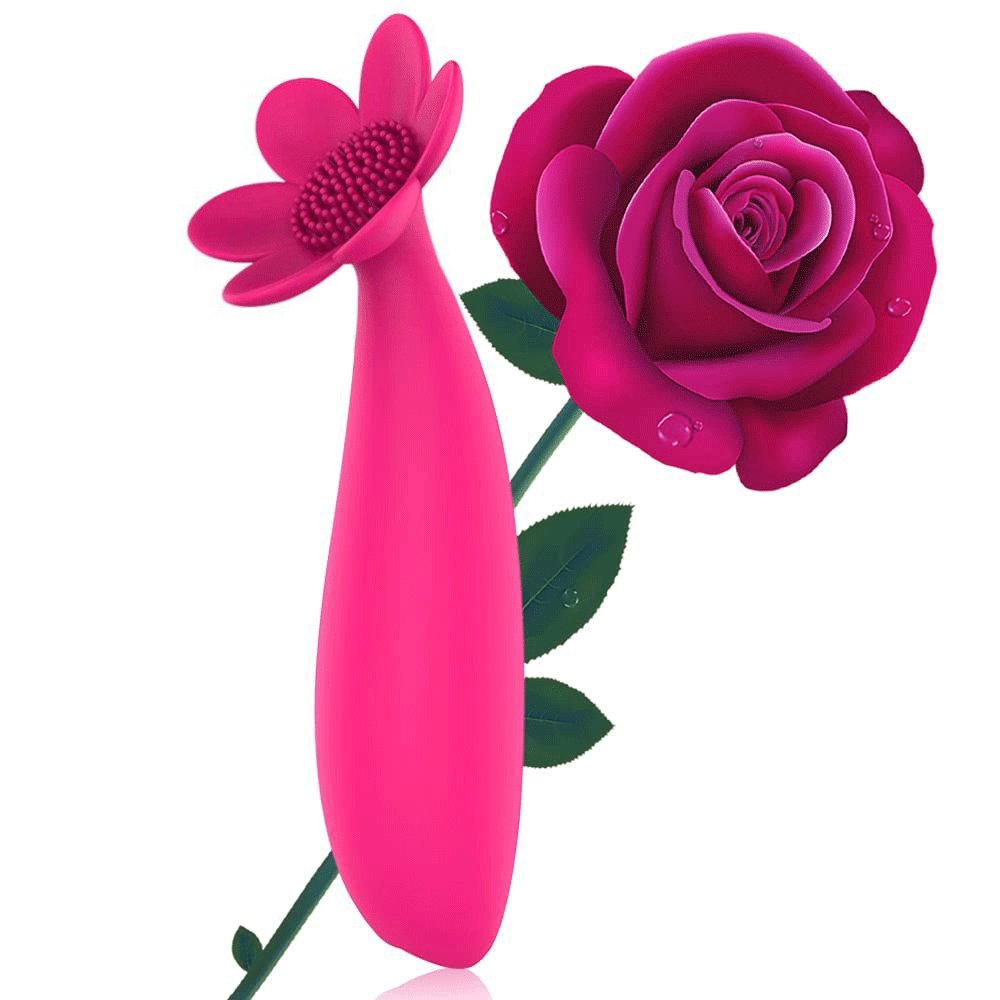 Little Flower Nubby Massager, Rose Toy With 19 Strong Vibration Modes - Rose Toy