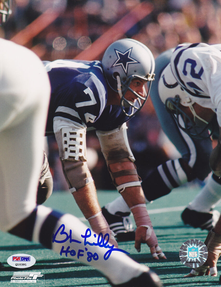 Bob Lilly SIGNED 8x10 Photo Poster painting + HOF 80 Dallas Cowboys PSA/DNA AUTOGRAPHED