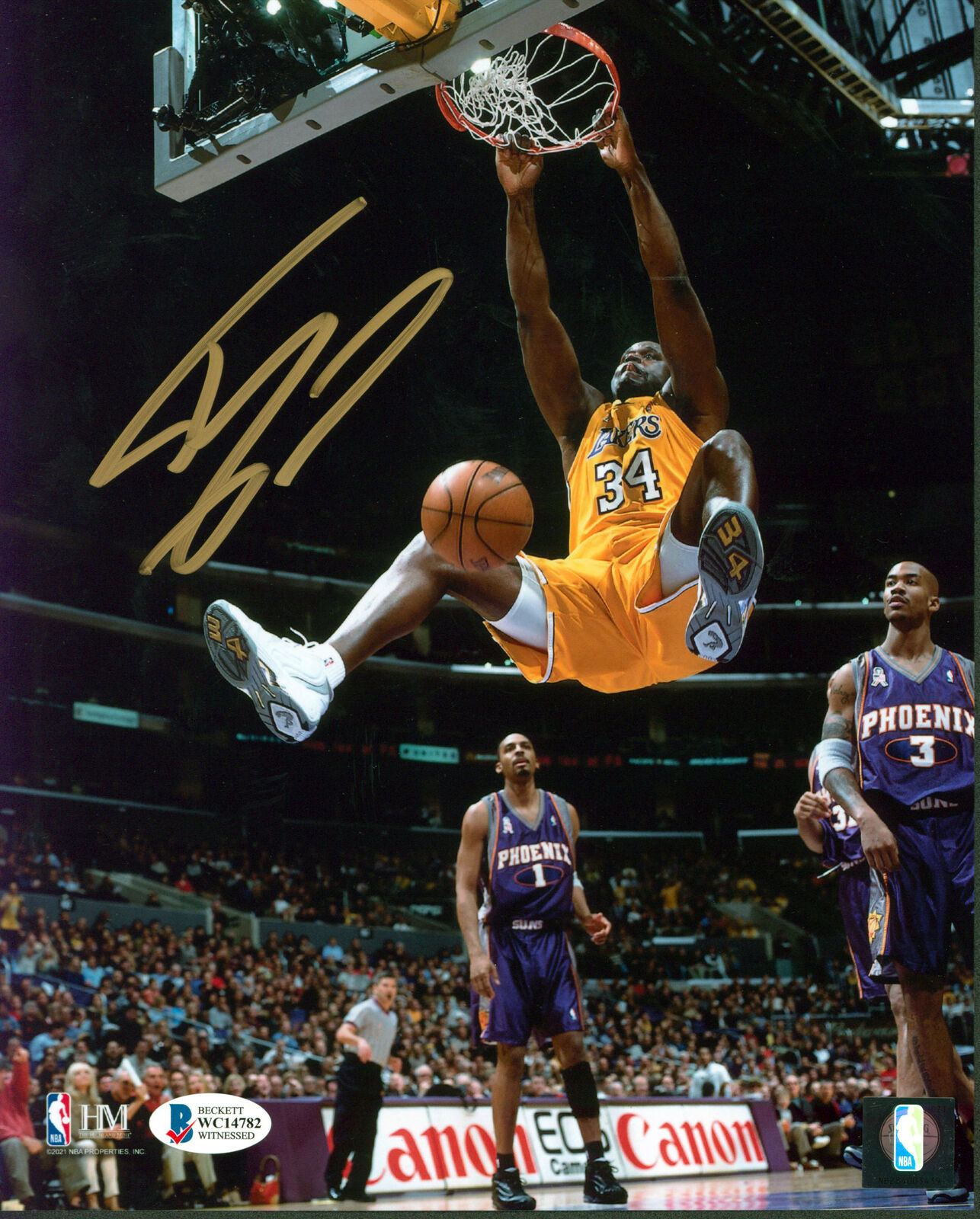 Lakers Shaquille O'Neal Authentic Signed 8x10 Vs Suns Photo Poster painting Autographed BAS