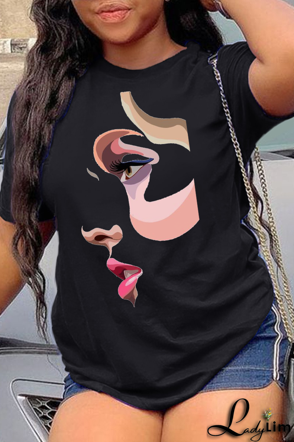 Orange Casual Daily Print Patchwork O Neck T-Shirts