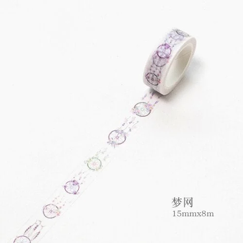 1 Roll/set Vintage Washi Tape Panda Feather Bottle Decorative Tape for DIY Album Diary Planner Masking Tape 8m