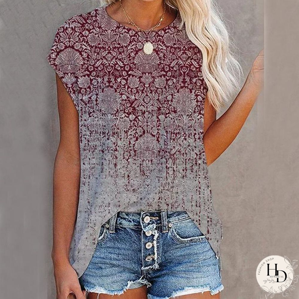 Vintage Round Neck Casual T-Shirt