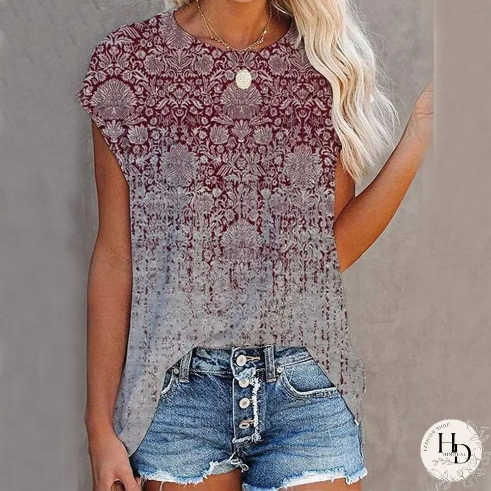 Vintage Round Neck Casual T-Shirt