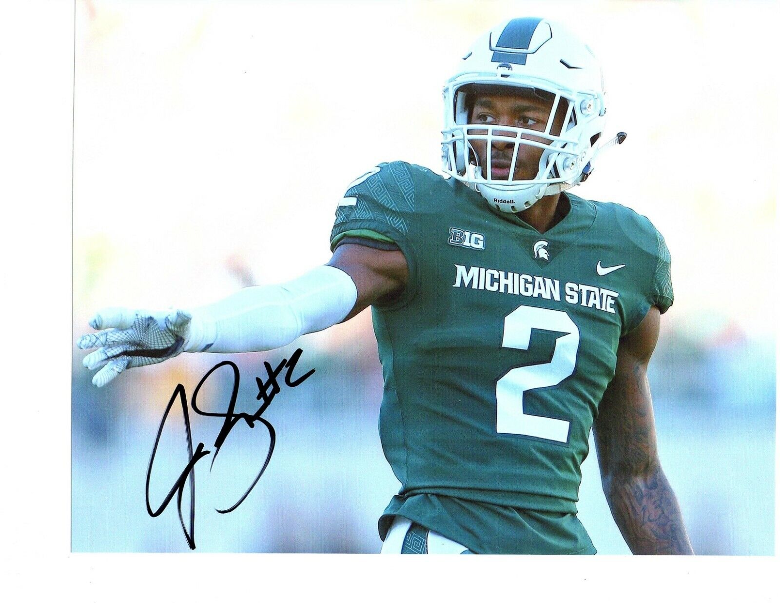 Justin Layne signed autographed 8x10 Photo Poster painting Michigan State Spartans 2019 Draft e