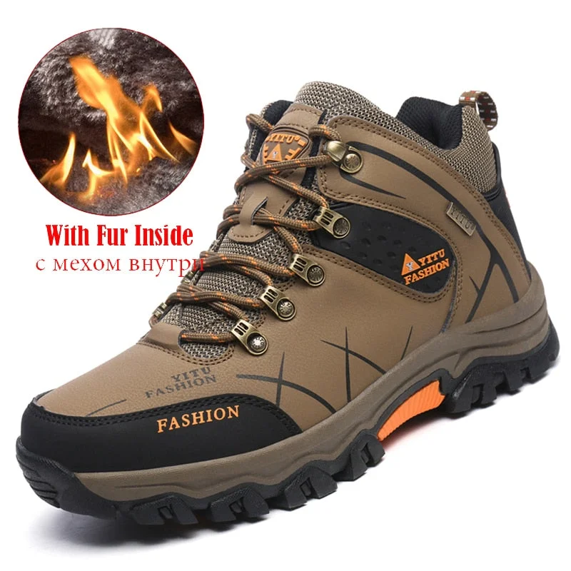 Winter Autumn Outdoor Boots Men Shoes Male Adult Casual Ankle Rubber Anti-Skidding Snow Boots Men Work Shoes Footwear Sneakers